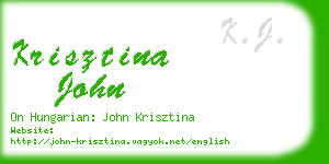 krisztina john business card